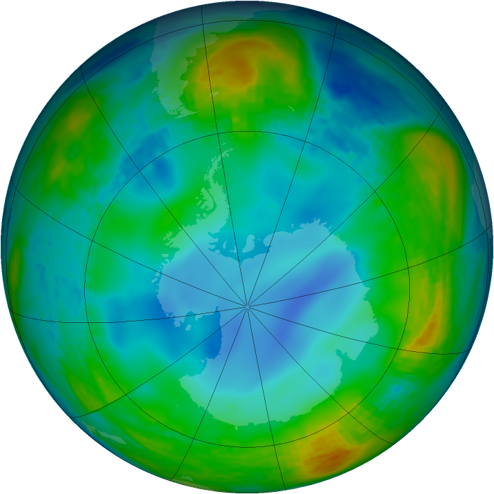 Antarctic ozone map for 26 June 1994